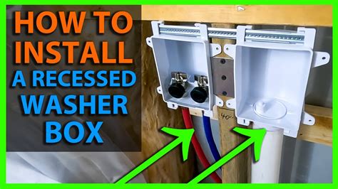 electrical outlet box for washing machine placement|installing a washer box plumbing.